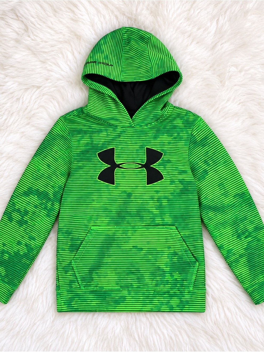 Under Armour Bright Green Hooded Pullover with Black Logo
